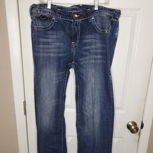 COWGIRL TUFF Blue Victory JEANS SIZE 36"